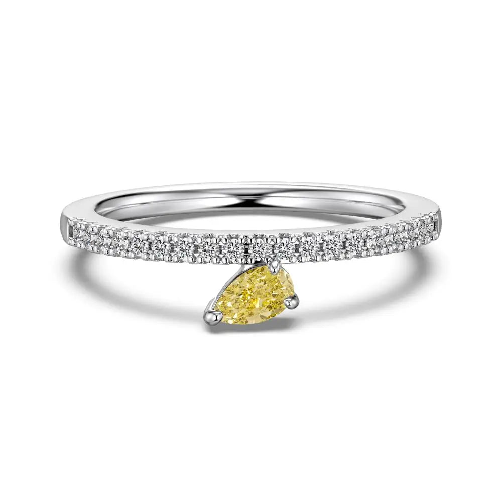 925 Sterling Silver Teardrop CZ Engagement Ring by KAKODIY