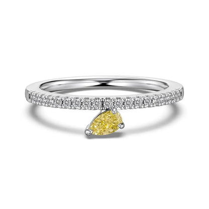 925 Sterling Silver Teardrop CZ Engagement Ring by KAKODIY