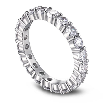 925 Silver Works Couple Ring Personalised Sterling Hug Cluster Wedding Band Womens Eternity Engagement High End Rings