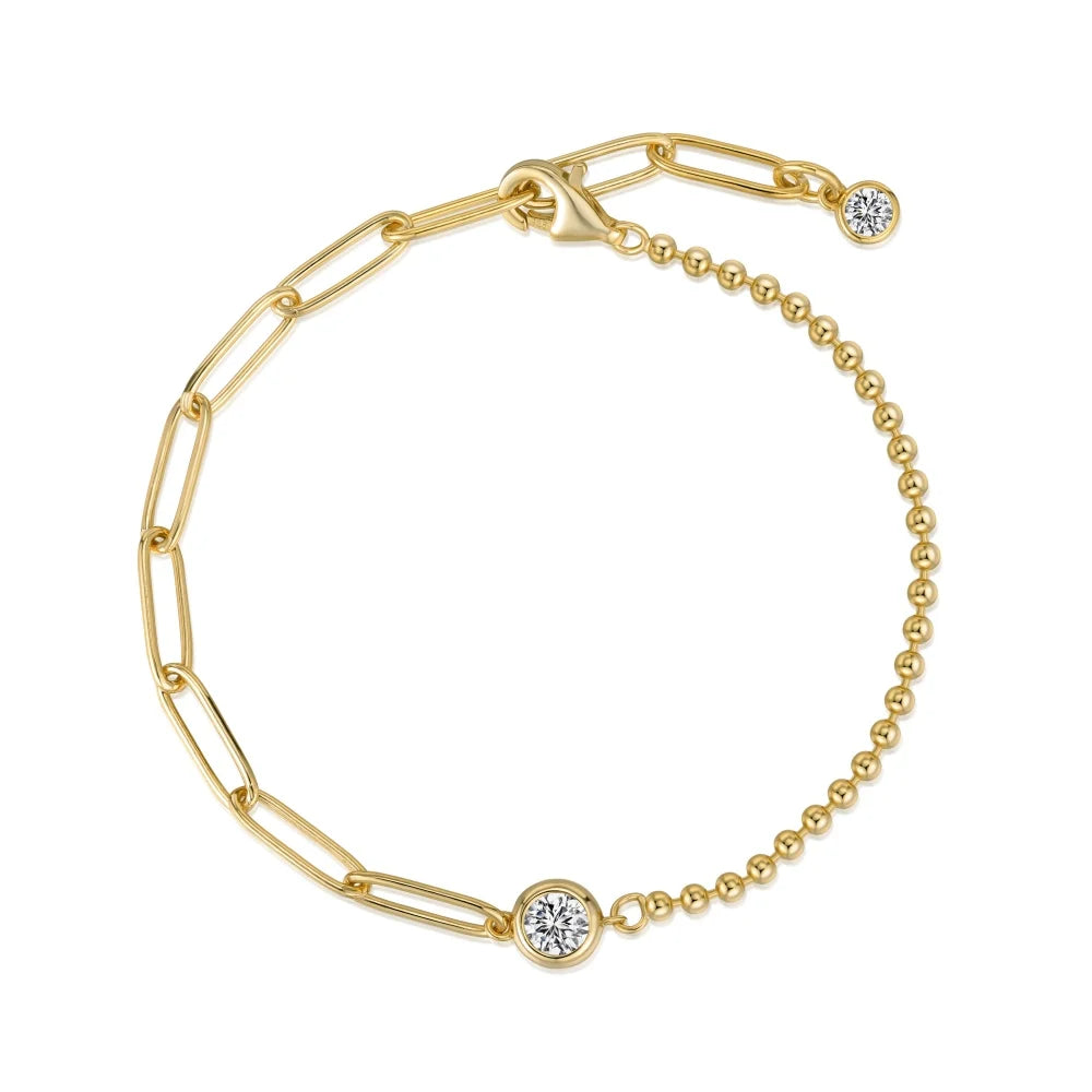 925 Sterling Silver 5A CZ Chain Bracelet DY150674 product image 8