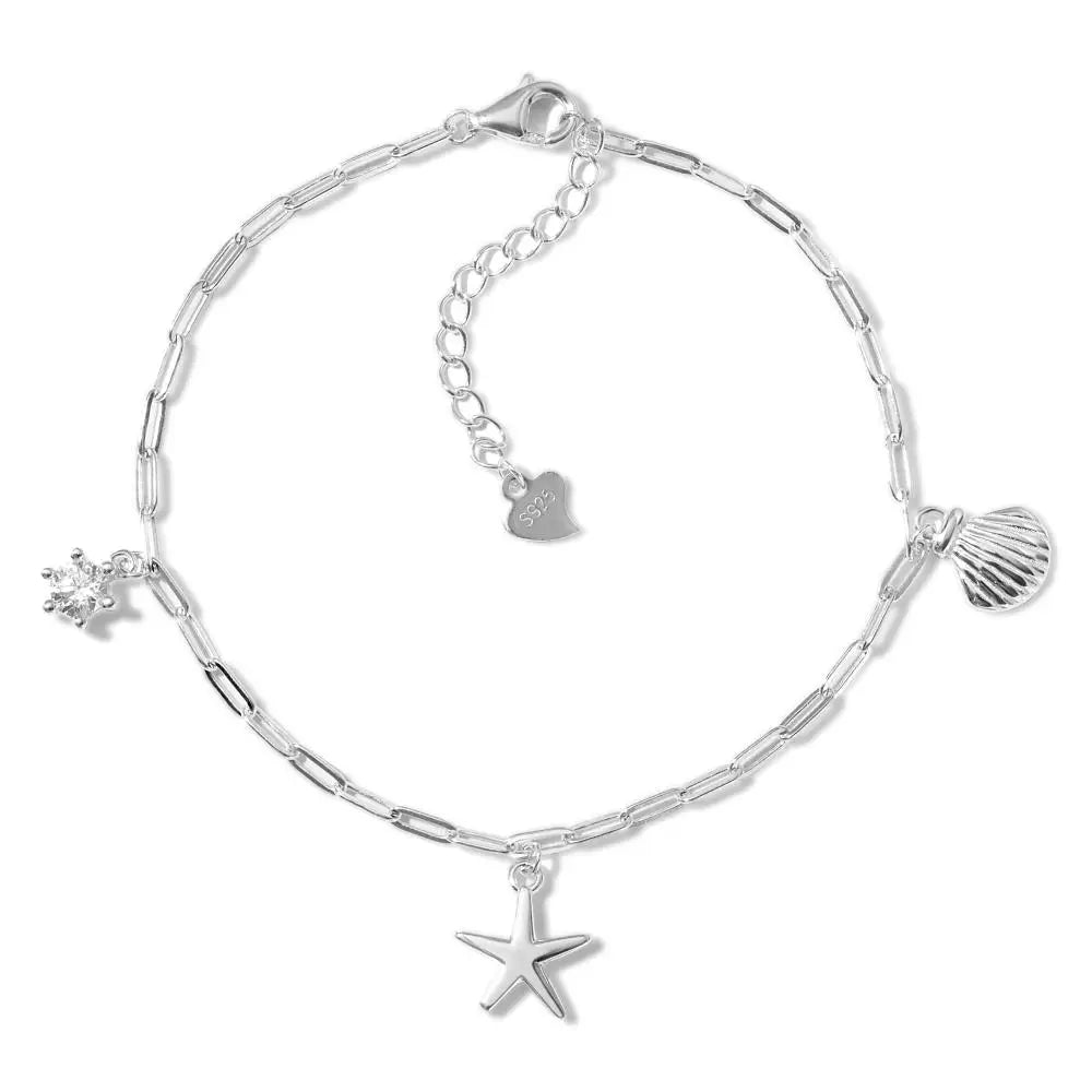 925 Silver Star 5A CZ Chain Bracelet DY150409 product image 7