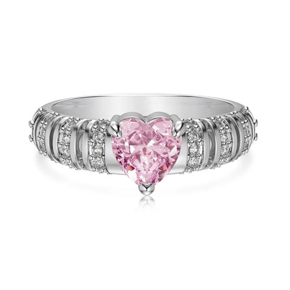 925 Sterling Silver Heart CZ Statement Ring by KAKODIY