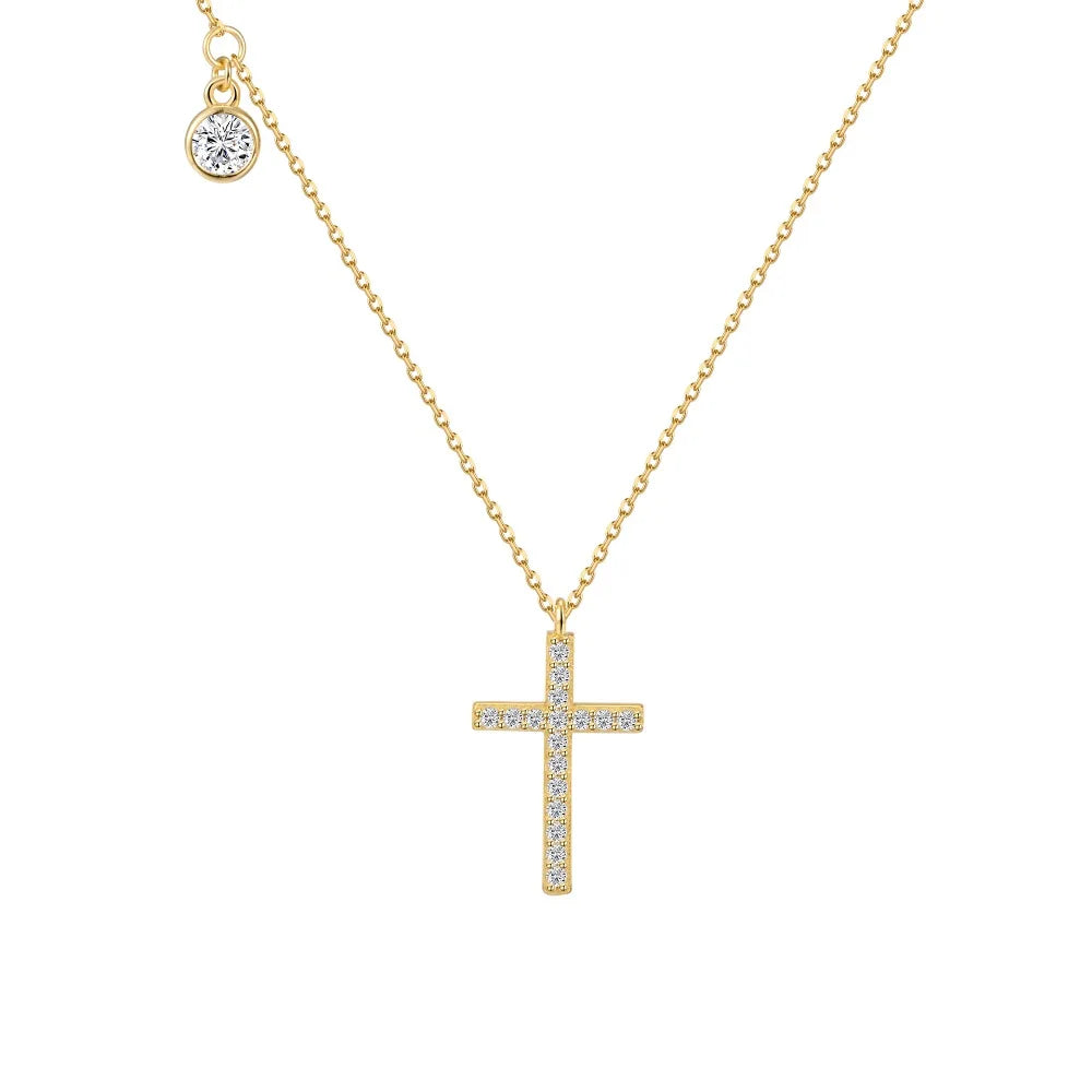 925 Silver Cross CZ Pendant Necklace DY191564 product image 7
