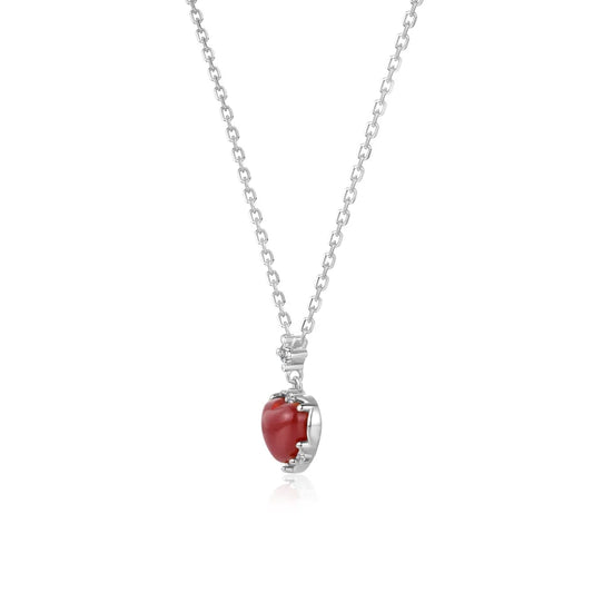 925 Silver Heart 5A CZ Pendant Necklace DY191717 product image 7