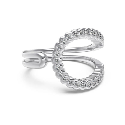 925 Silver 5A CZ Bridal Engagement Ring DY121418 product image 7