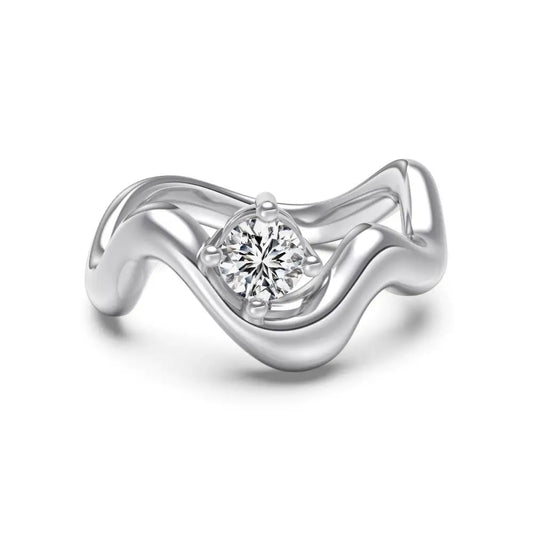 925 Sterling Silver 8A CZ Bridal Engagement Ring product image 7