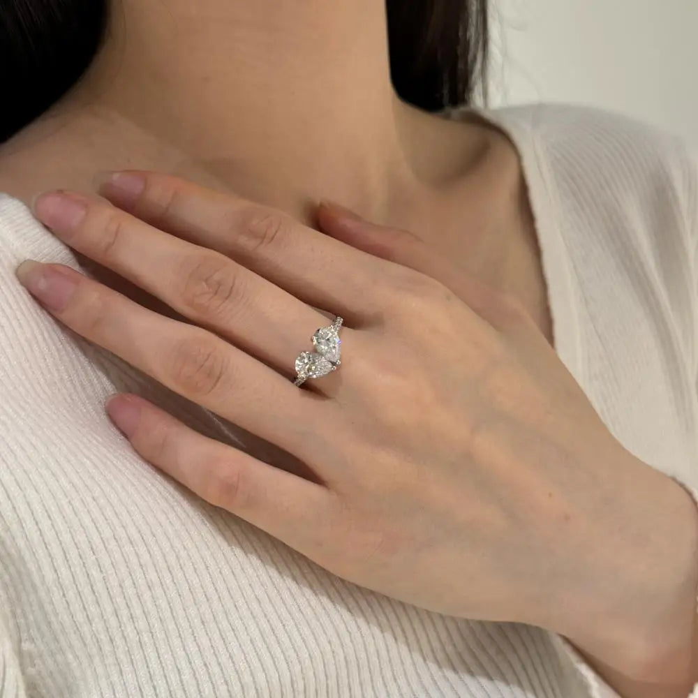 925 Silver CZ Bridal Engagement Ring DY121264 product image 4