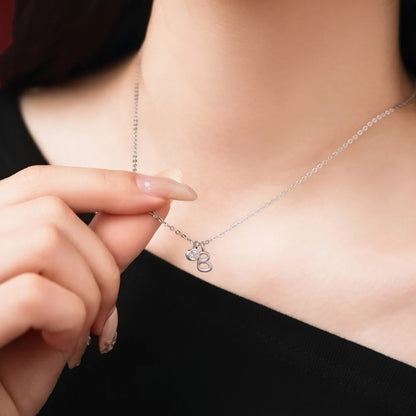 925 Sterling Silver B Initial 5A CZ Necklace product image 3