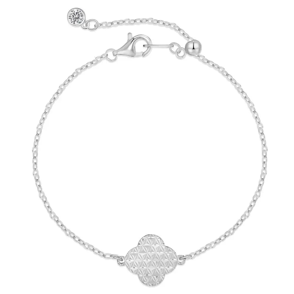 925 Sterling Silver Clover Chain Bracelet DY150437 product image 7