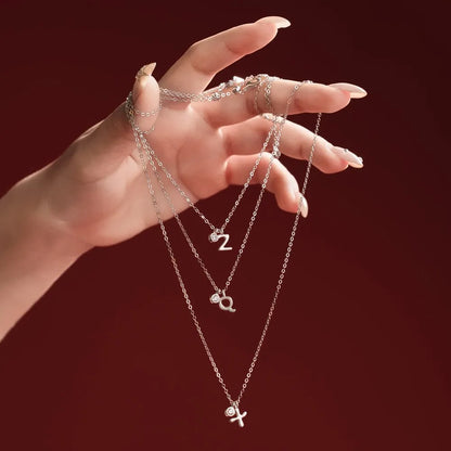 925 Sterling Silver X Initial 5A CZ Necklace product image 5