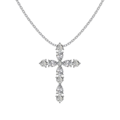 Simply Designed 18K Gold Plated Cross Pendant Cz Necklace 925 Sterling Silver Jewelry Women Cross Necklaces