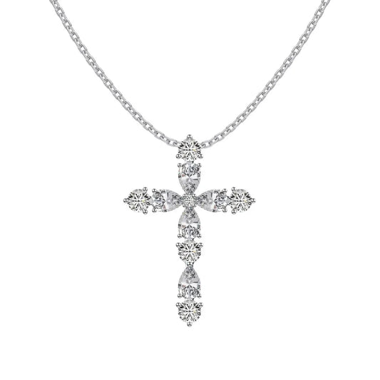 925 Silver Cross CZ Pendant Necklace DY190716 product image 7