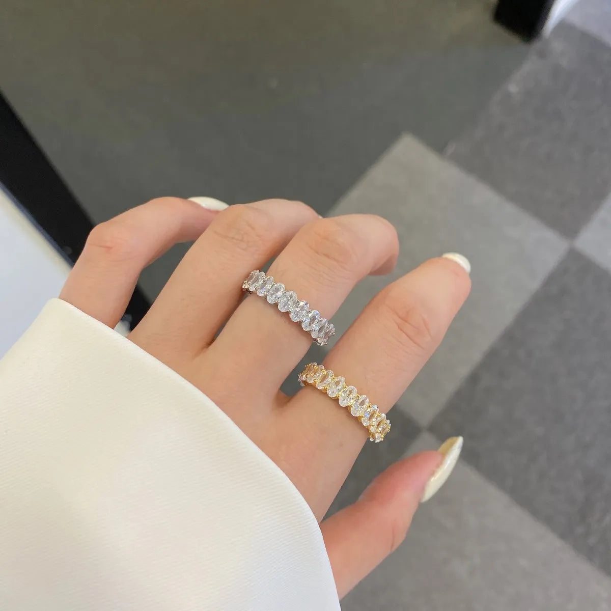 925 Silver CZ Bridal Wedding Ring NE120338 product image 3