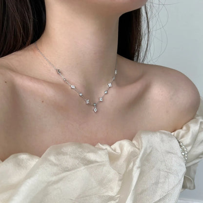 925 Sterling Silver Clover 5A CZ Necklace product image 5