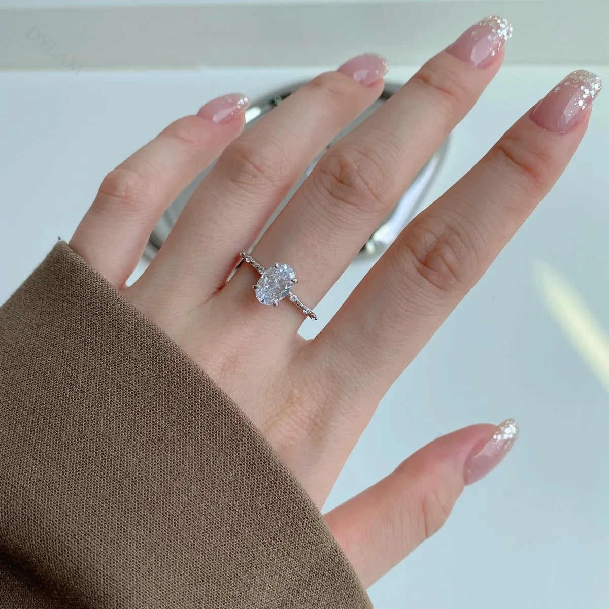 925 Silver 8A CZ Bridal Wedding Ring DY120663 product image 3