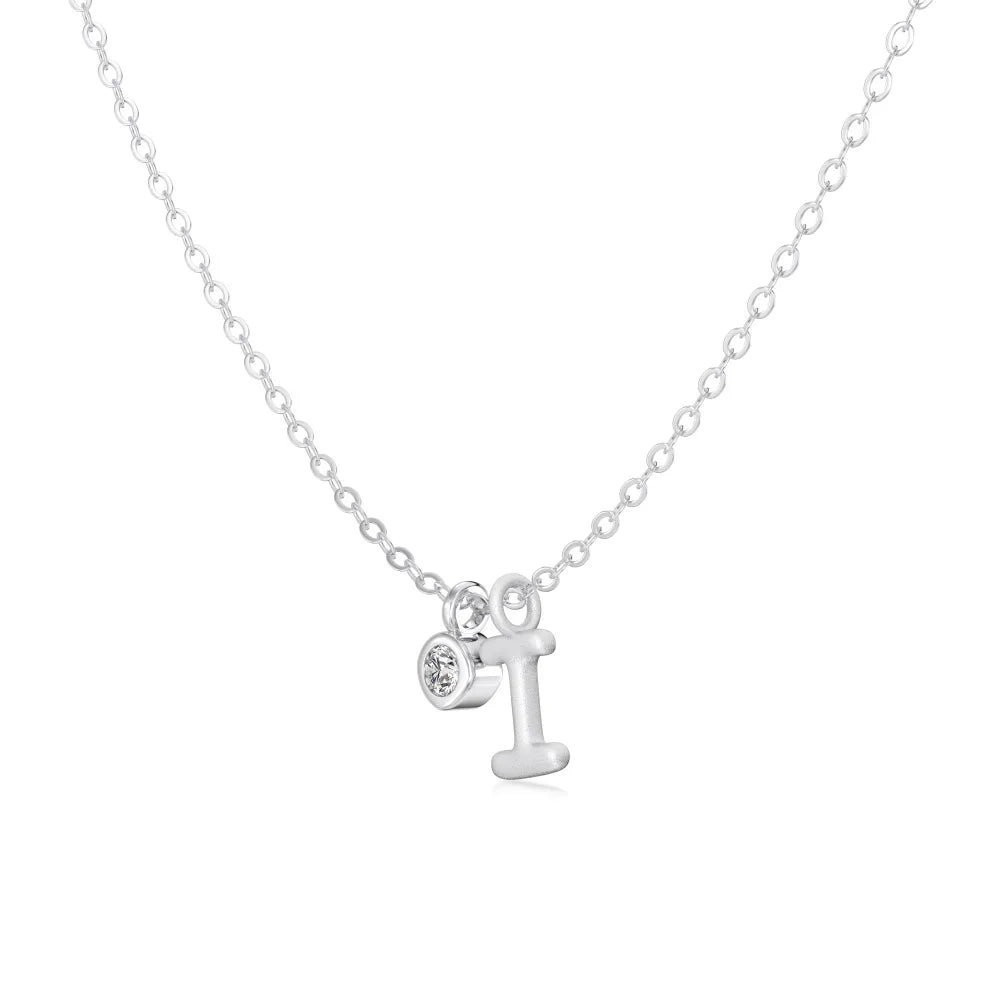 925 Sterling Silver I Initial CZ Necklace product image 5