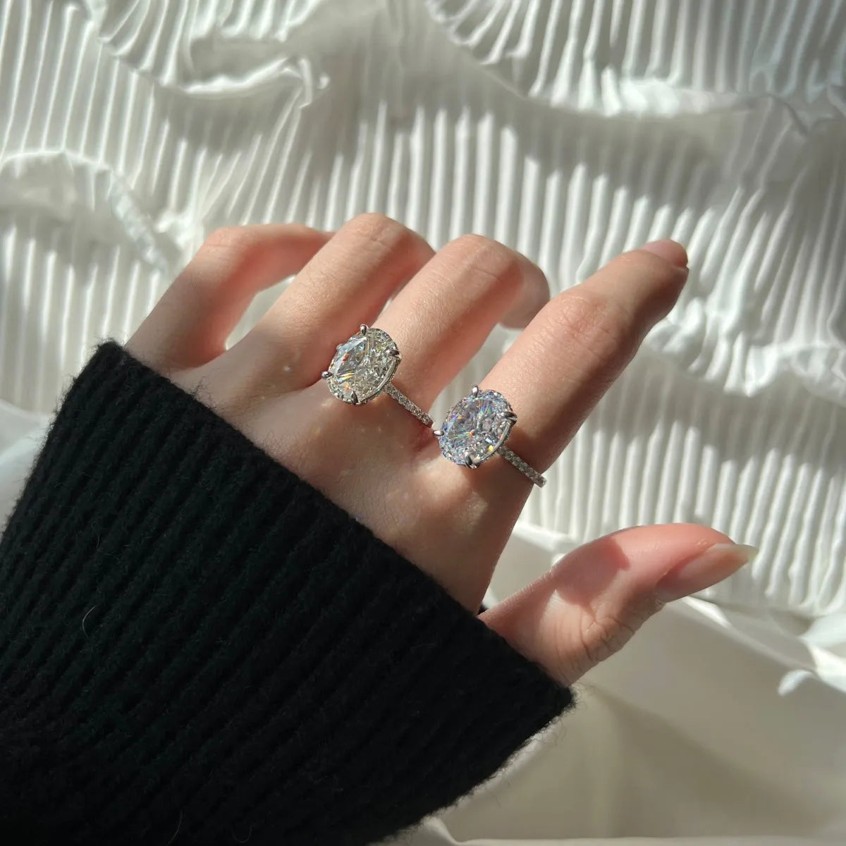 925 Silver CZ Minimalist Engagement Ring DY120167 product image 4