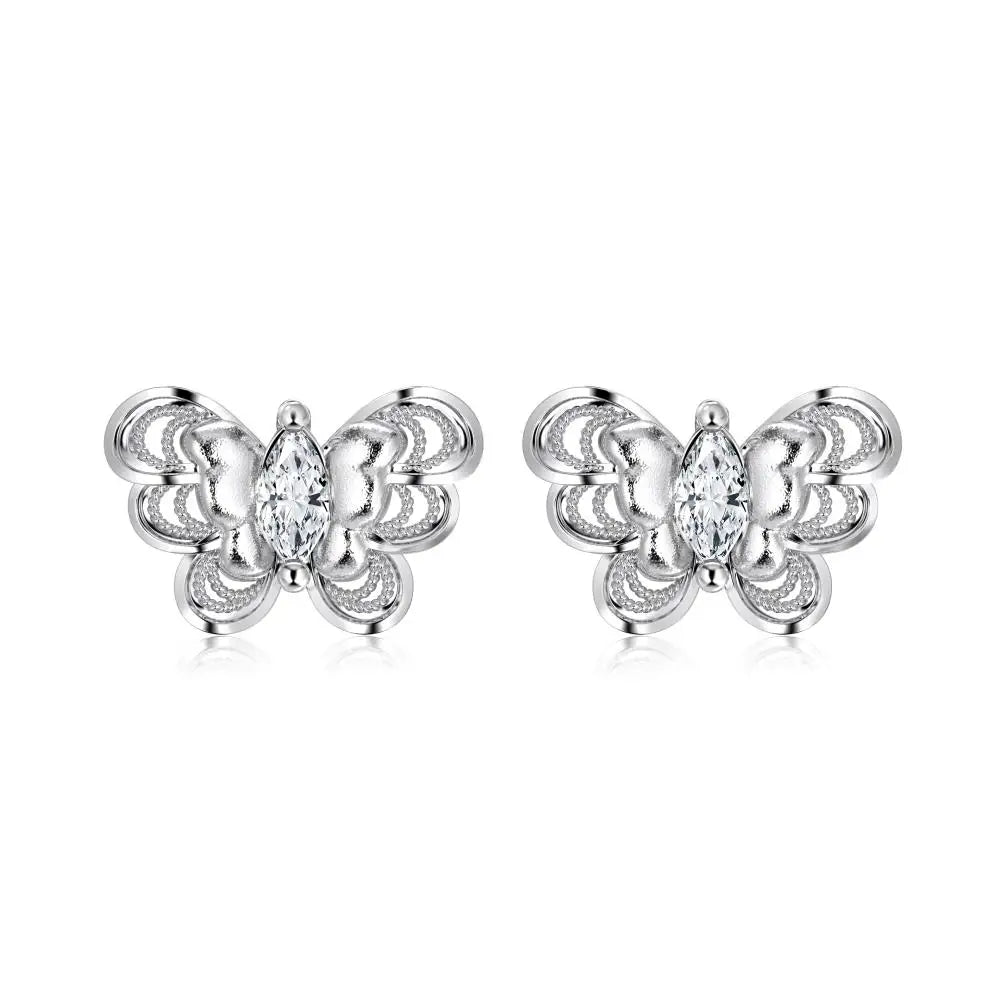 KAKODIY Personalized Creative Design 22K Gold Plated 925 Sterling Silver Butterfly Stud Earrings - product image 1