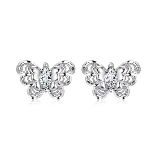 KAKODIY Personalized Creative Design 22K Gold Plated 925 Sterling Silver Butterfly Stud Earrings - product image 1