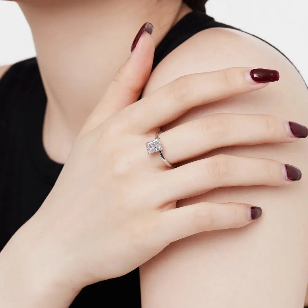 925 Silver CZ Bridal Engagement Ring DY120871 product image 2