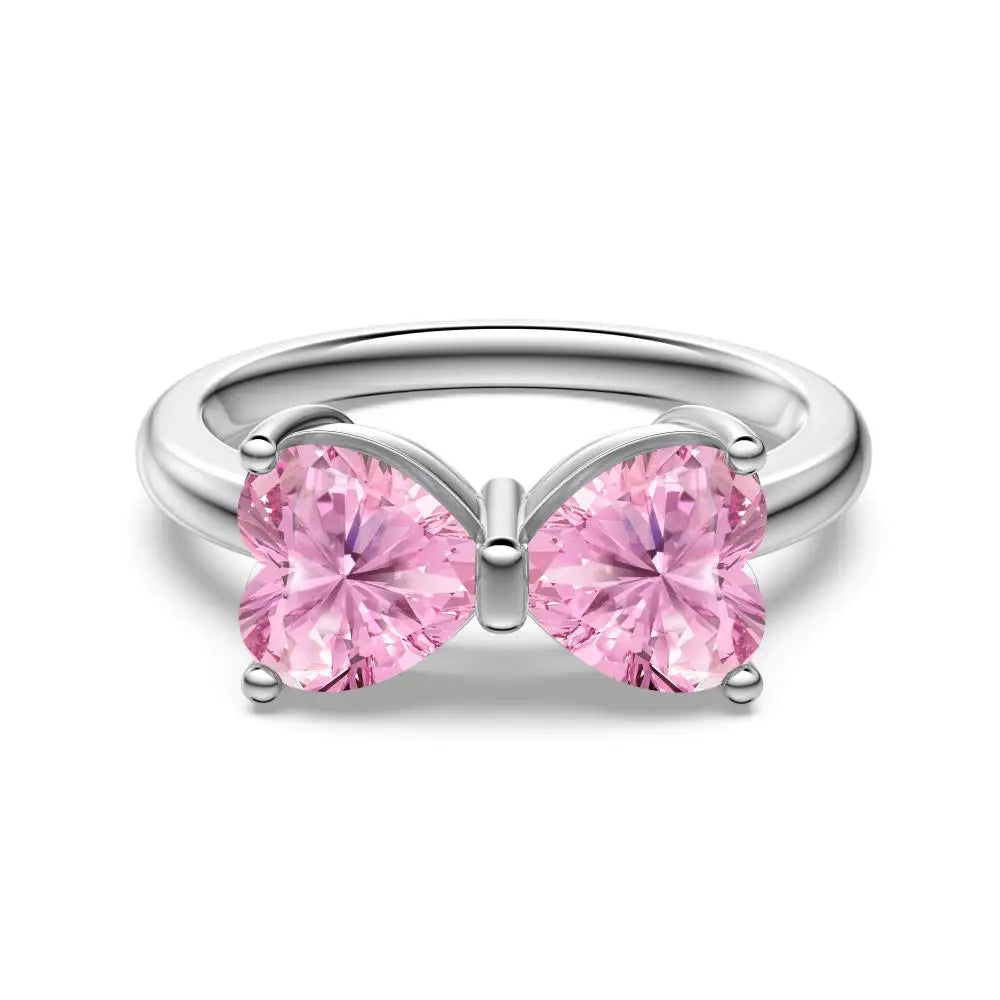 925 Sterling Silver Bow CZ Bridal Wedding Ring product image 8