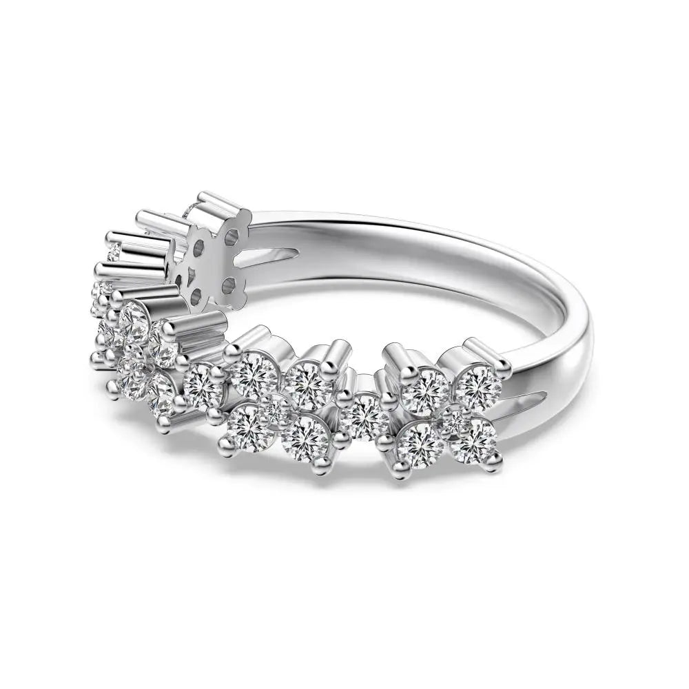 925 Sterling Silver Flower Bridal Engagement Ring product image 3