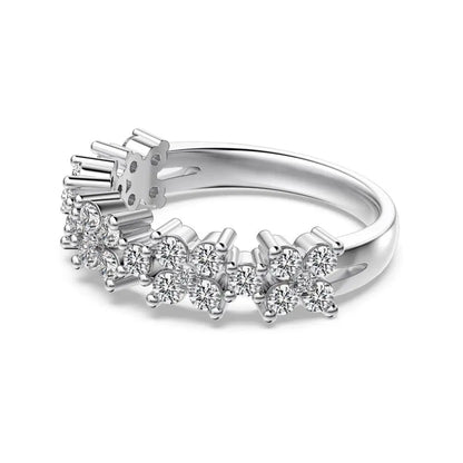 925 Sterling Silver Flower Bridal Engagement Ring product image 3