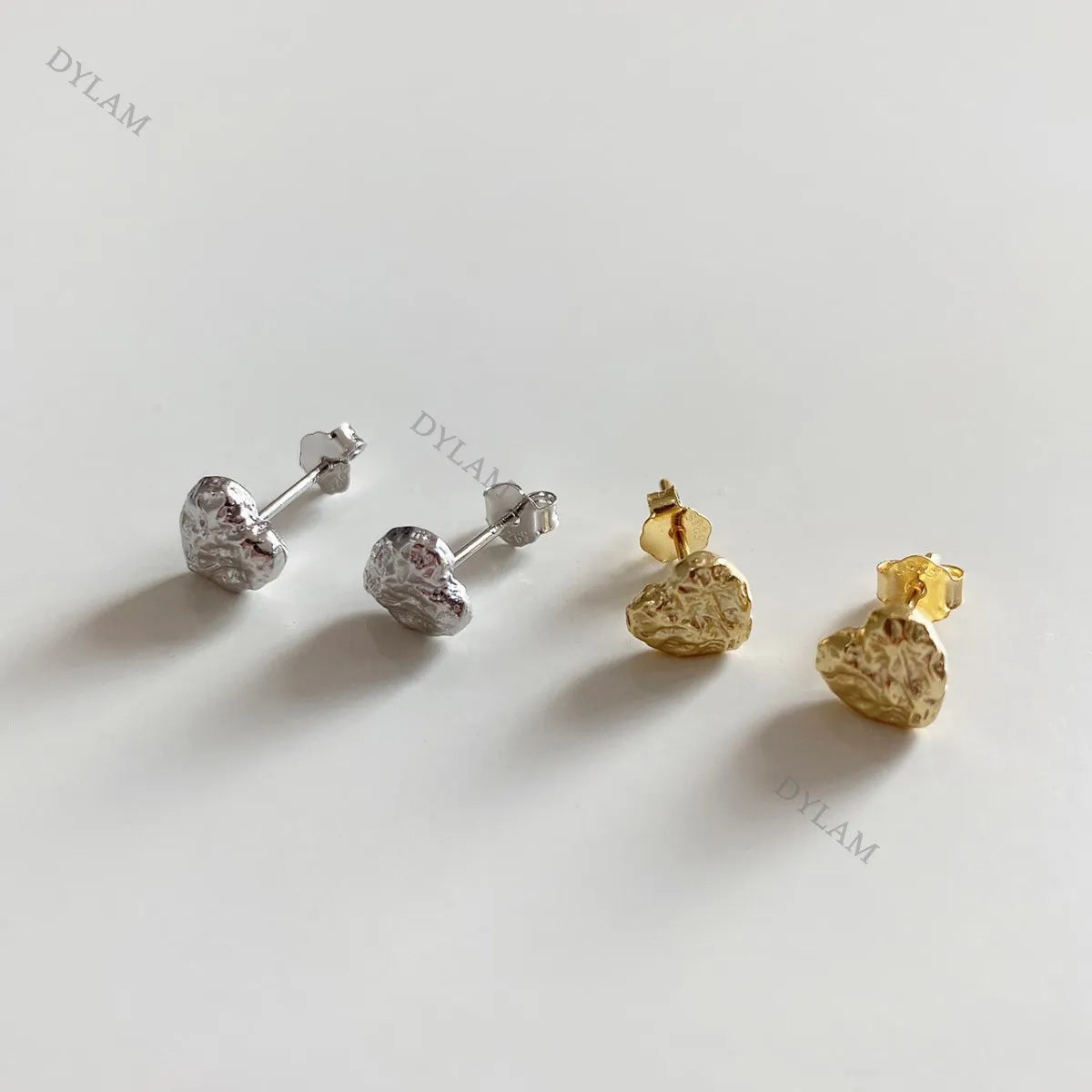 Minimalist Irregular Studs Earrings Jewelry Silver Stud Earrings S925 Sterling Women Cute Trendy Statement Heart Earrings