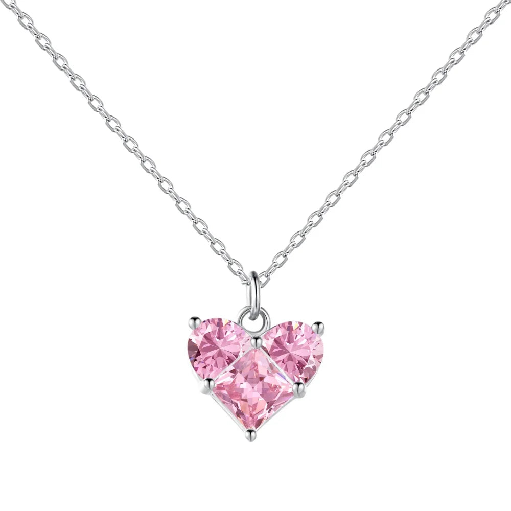 925 Silver Heart CZ Pendant Necklace DY190684 product image 7