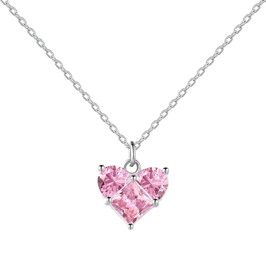 925 Silver Heart CZ Pendant Necklace DY190684 product image 7