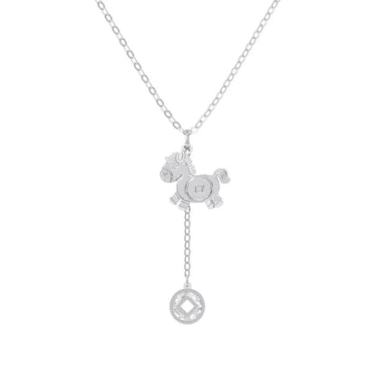 925 Silver Zodiac 5A CZ Pendant Necklace DY191866 by KAKODIY