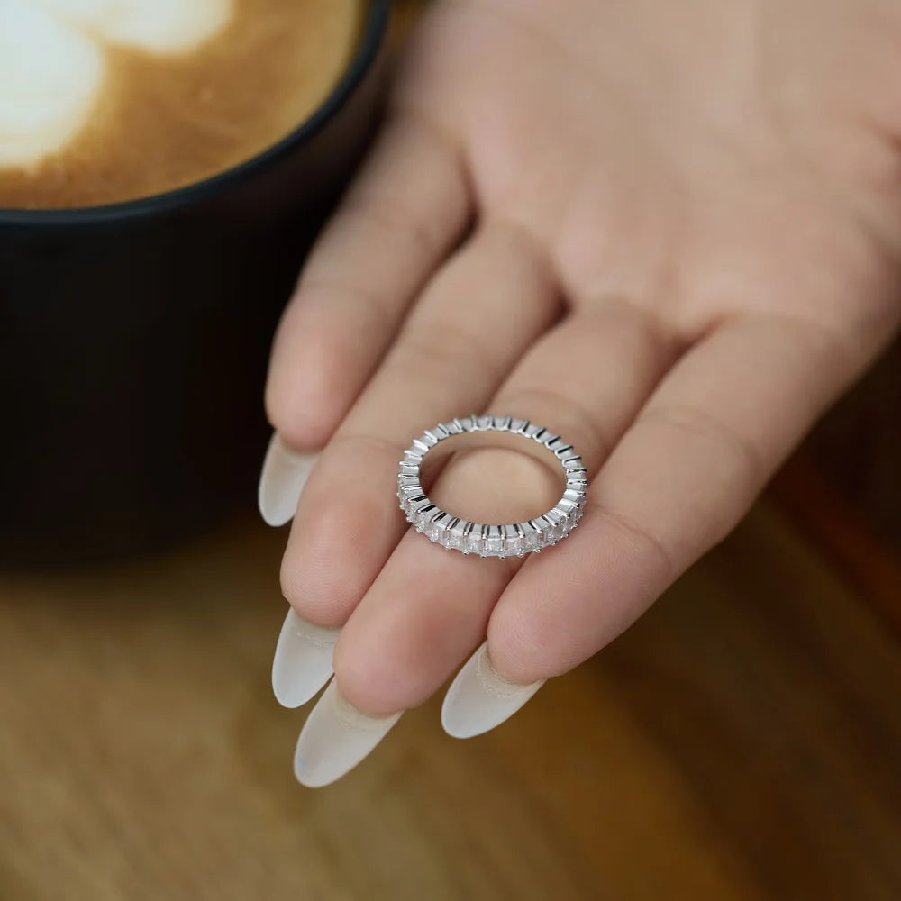 925 Silver 5A CZ Bridal Engagement Ring DY121530 product image 6