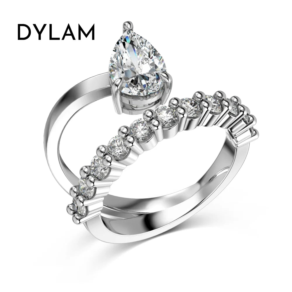 925 Silver CZ Bridal Engagement Ring DY121132 product image 7