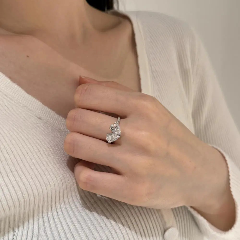 925 Silver CZ Bridal Engagement Ring DY121264 product image 3