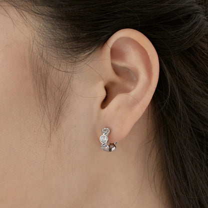 KAKODIY 18K Gold Plated Sterling Silver 925 Earrings Mini Heart Zircon Cubic Zircon Embrace Earrings Accessories Women - product image 4