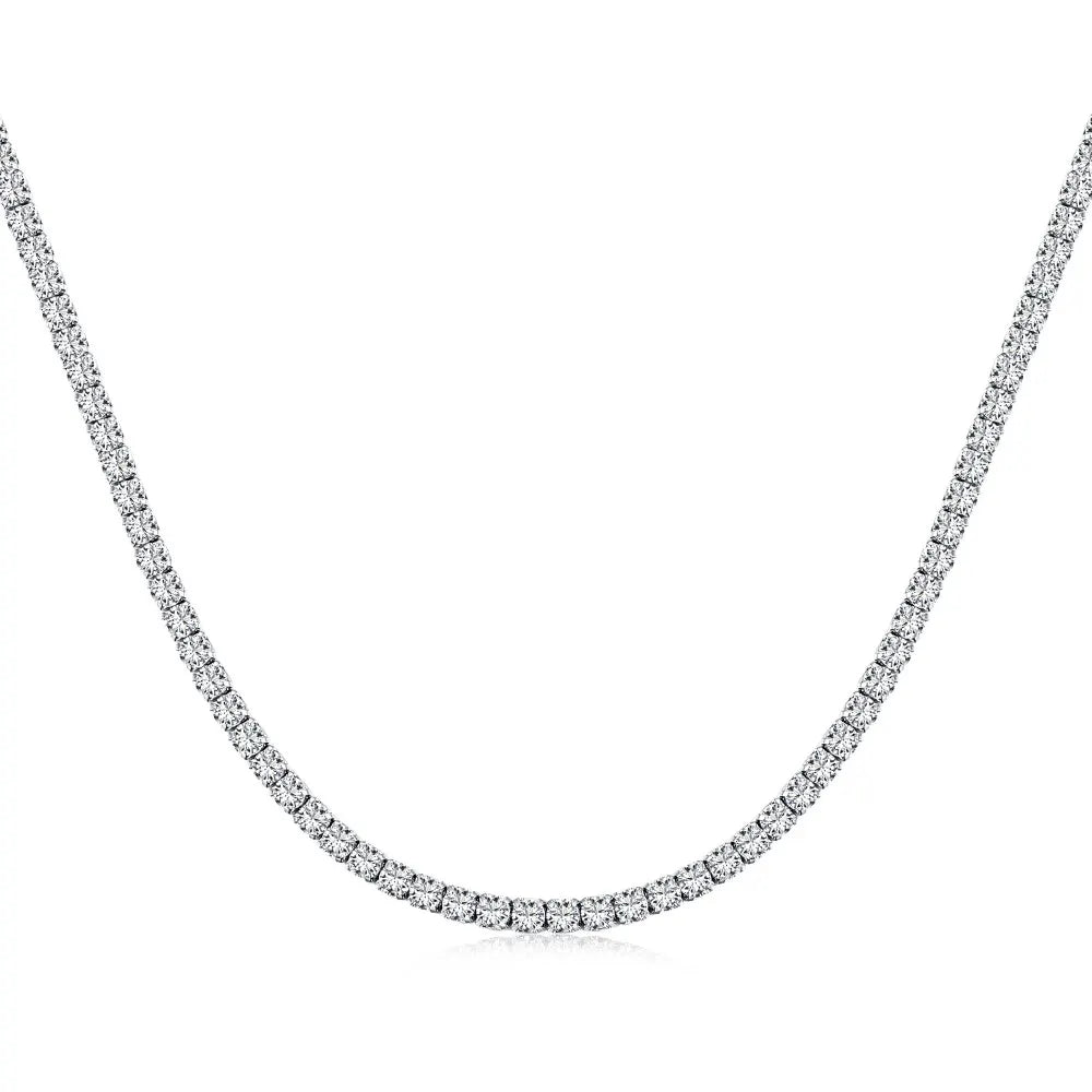 925 Sterling Silver CZ Tennis Necklace DY190148 product image 7