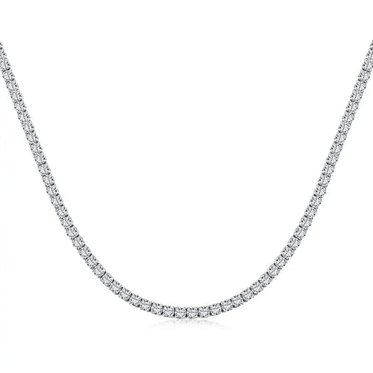925 Sterling Silver CZ Tennis Necklace DY190148 product image 7