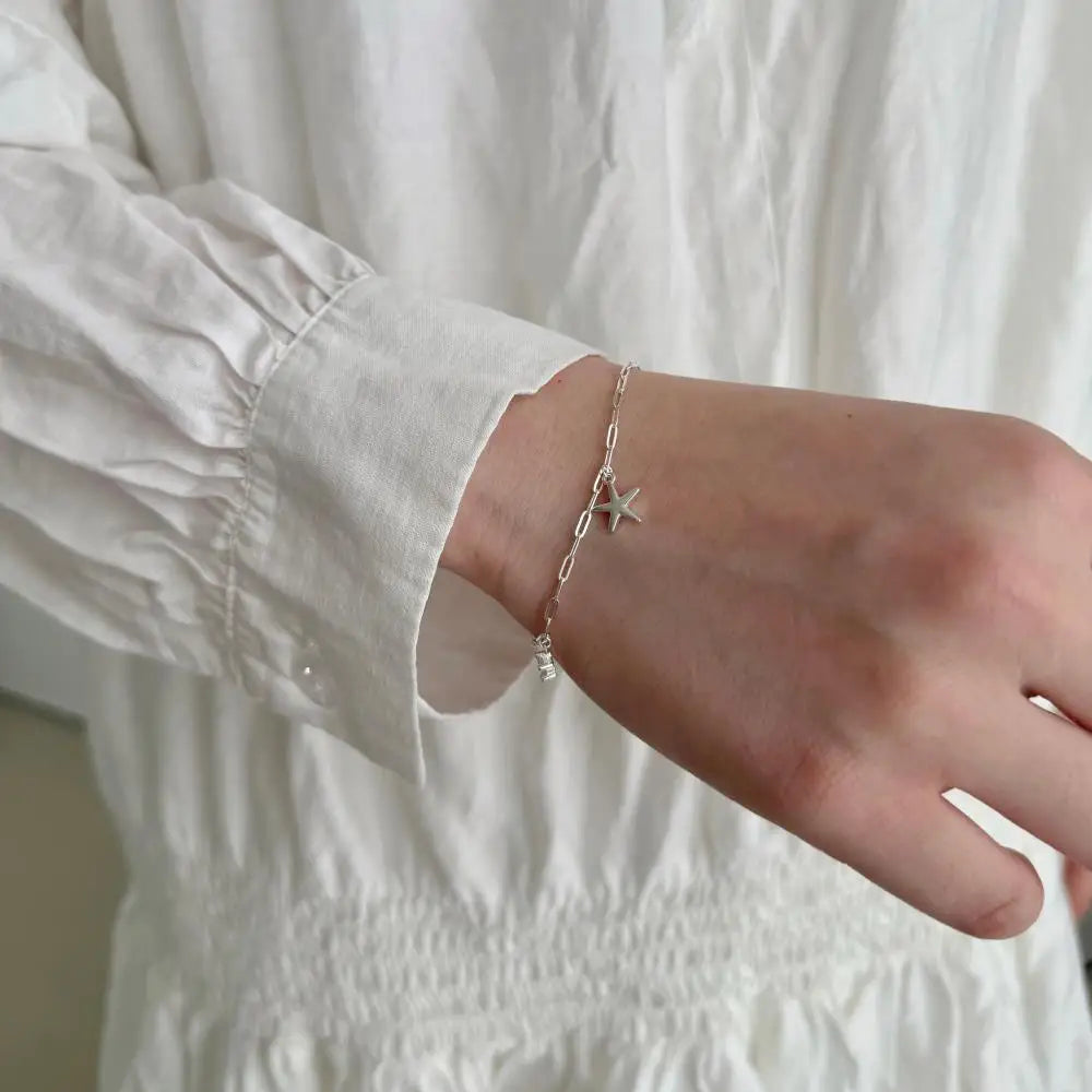 925 Silver Star 5A CZ Chain Bracelet DY150409 product image 3