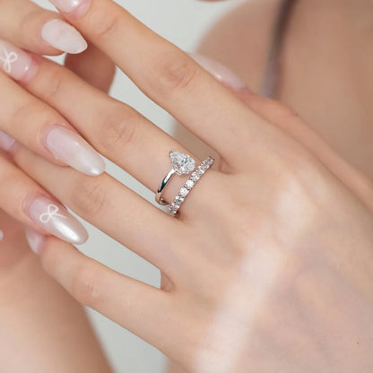 925 Silver CZ Bridal Engagement Ring DY121132 product image 2