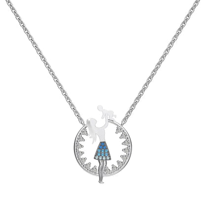 925 Sterling Silver CZ Pendant Necklace DY190825 product image 7