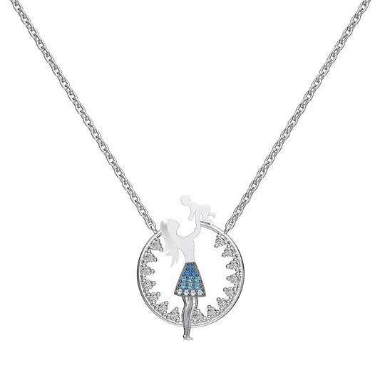 925 Sterling Silver CZ Pendant Necklace DY190825 product image 7