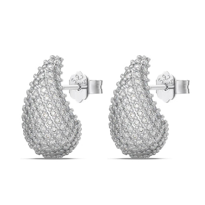 KAKODIY Luxury Jewelry Stud Earrings 14K Gold Plate Sterling Silver 925 Water Drop Earrings - product image 1