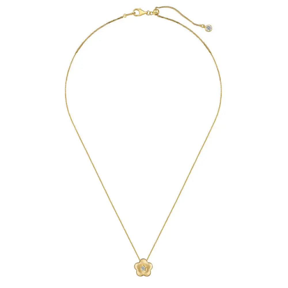 Casual Daily Fine Necklaces Jewellery 5A Zircon Adjustable Flower Pendant Necklace for Girls