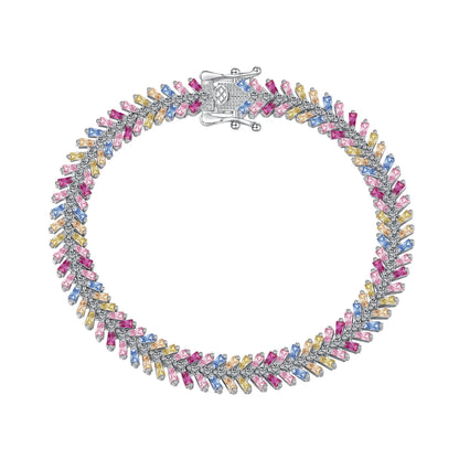 Wholesale Candy Color Jewelry Simple Ins Designer Bracelet Handmade Sterling Silver S925 Rainbow Tennis Bracelets Women