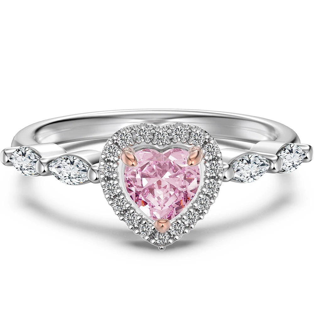 925 Sterling Silver Heart 8A CZ Wedding Ring by KAKODIY