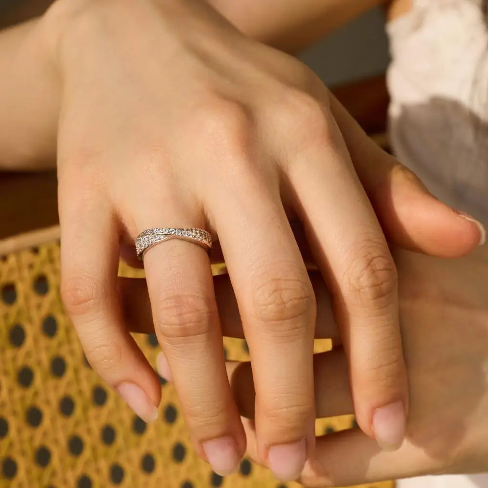 925 Silver CZ Bridal Engagement Ring DY121254 product image 3