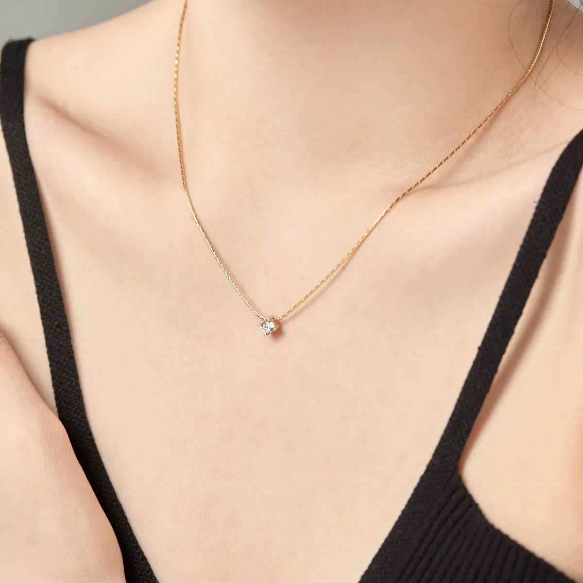 925 Silver CZ Minimalist Pendant Necklace DY190663 product image 3
