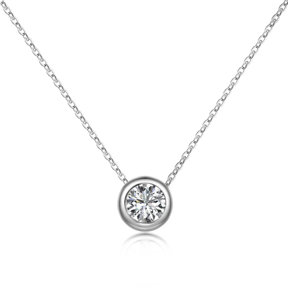 925 Silver CZ Minimalist Pendant Necklace DY190671 product image 5