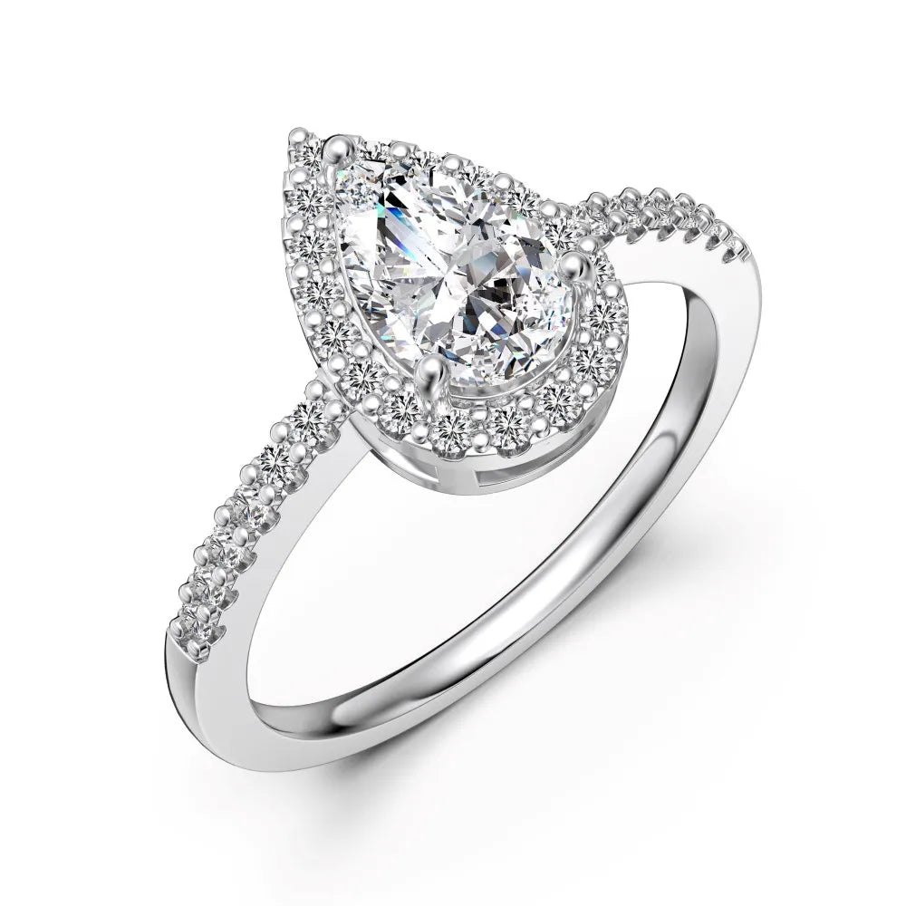 925 Silver Teardrop 5A CZ Engagement Ring DY121465 product image 6