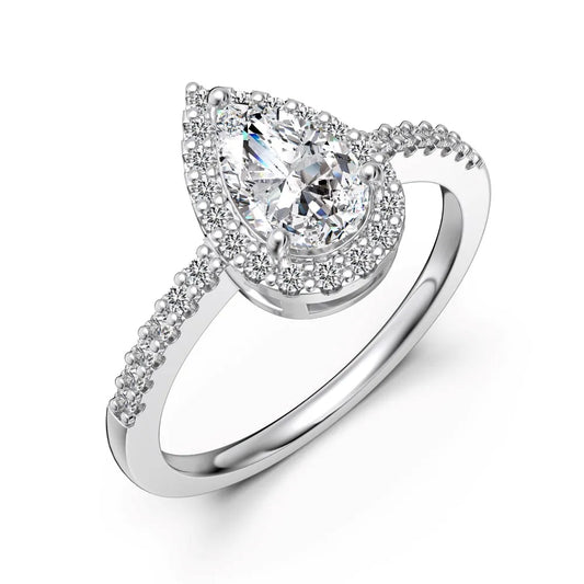 925 Silver Teardrop 5A CZ Engagement Ring DY121465 product image 6